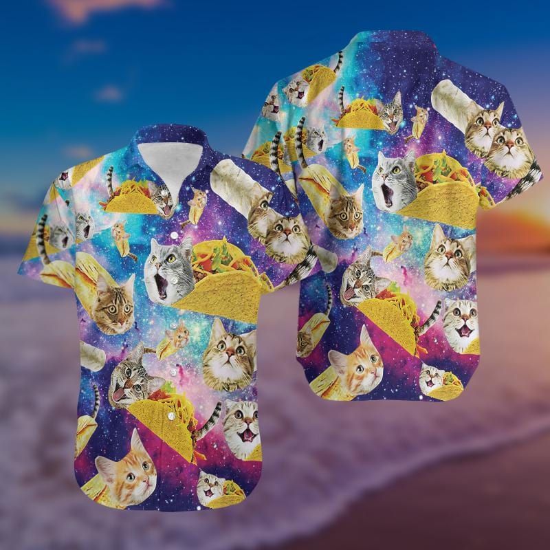Felacia [Hawaii Shirt] Galaxy Taco Cat Funny Hawaiian Unisex Shirts-ZX1872